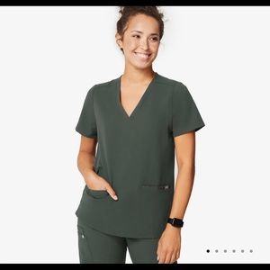 Figs Casma scrub Top- Moss- XS